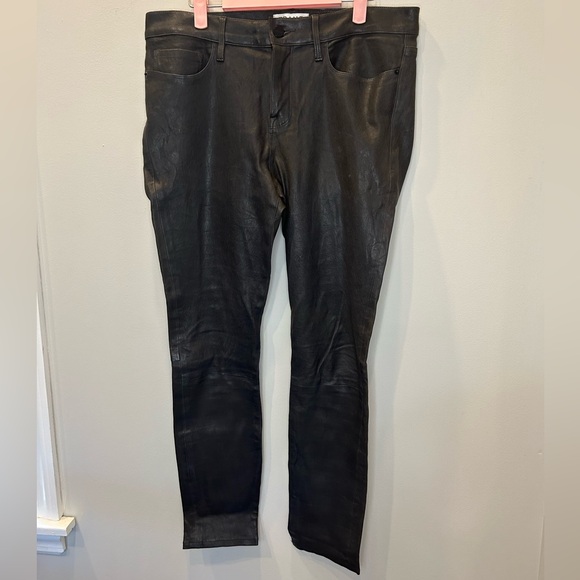 Frame Le Skinny de Jeanne Mid-Rise Leather Pants - Picture 6 of 9